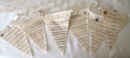 hand printed classical music bunting